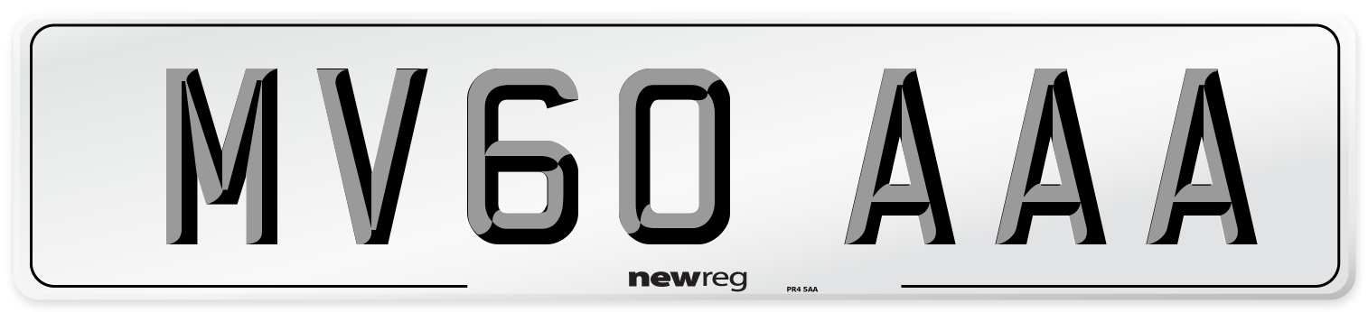 MV60 AAA Number Plate from New Reg